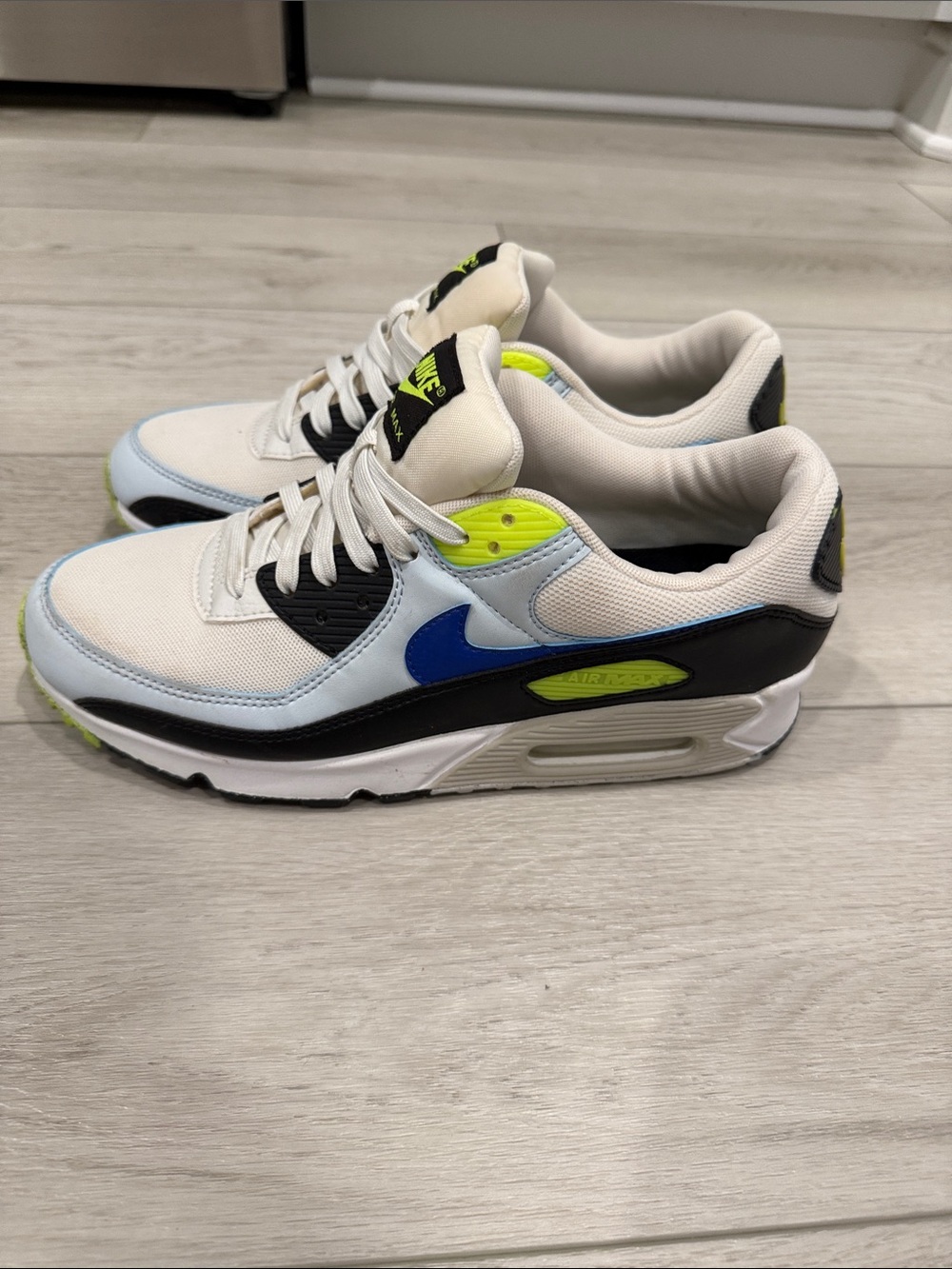 Nike Air Max Sneakers - White, Neon Yellow & Light Blue - Picture 2 of 6